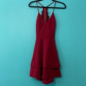 Dark Red mini dress